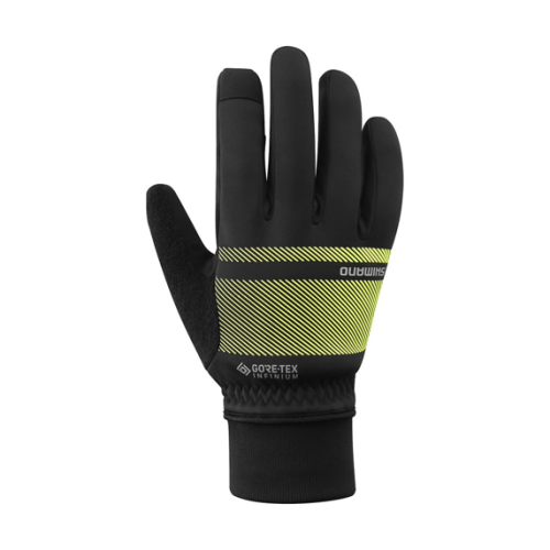 Rękawiczki rowerowe zimowe Shimano Infinium Primaloft - czarno żółte roz. XL
