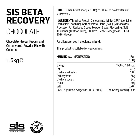 Napój regeneracyjny SIS Beta Fuel Recovery - Czekolada 1,5kg