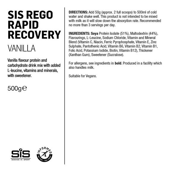Napój regeneracyjny SIS Rego Rapid Recovery - wanilia 500g