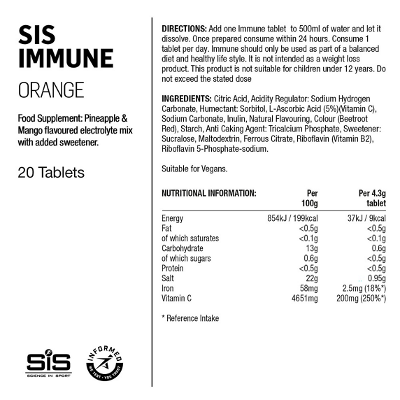 Tabletki SIS Immune na odporność - wit C, sód, żelazo