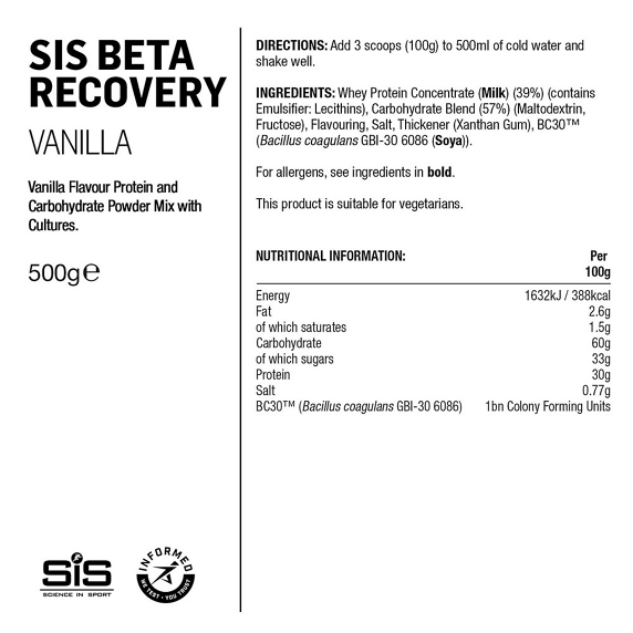Napój regeneracyjny SIS Beta Fuel Recovery - wanilia 500g