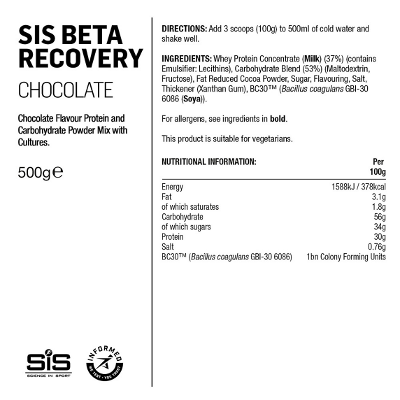 Napój regeneracyjny SIS Beta Fuel Recovery - Czekolada 500g