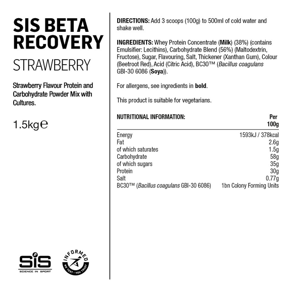 Napój regeneracyjny SIS Beta Fuel Recovery - Truskawka 1,5kg