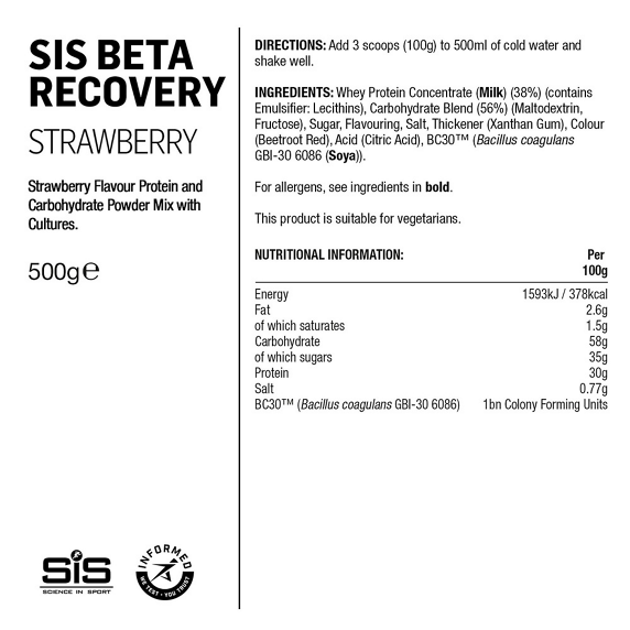 Napój regeneracyjny SIS Beta Fuel Recovery - Truskawka 500g