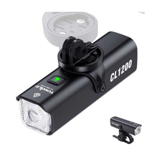 Lampka rowerowa przednia Towild CL1200,  4000 mAh, USB C