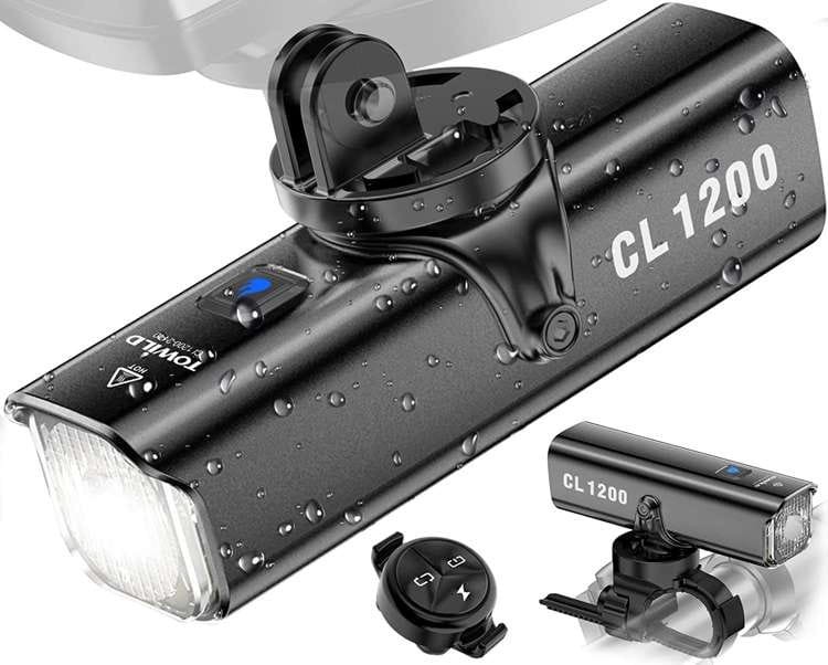 Lampka rowerowa przednia Towild CL1200,  4000 mAh, USB C