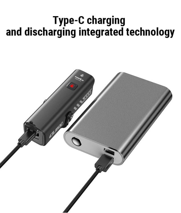 Lampka rowerowa przednia Towild CL1600,  5000 mAh, USB C
